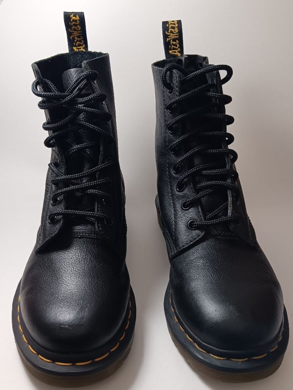 Dr Martens Pascal leather 8-eye boots black women US 7 combat lace up